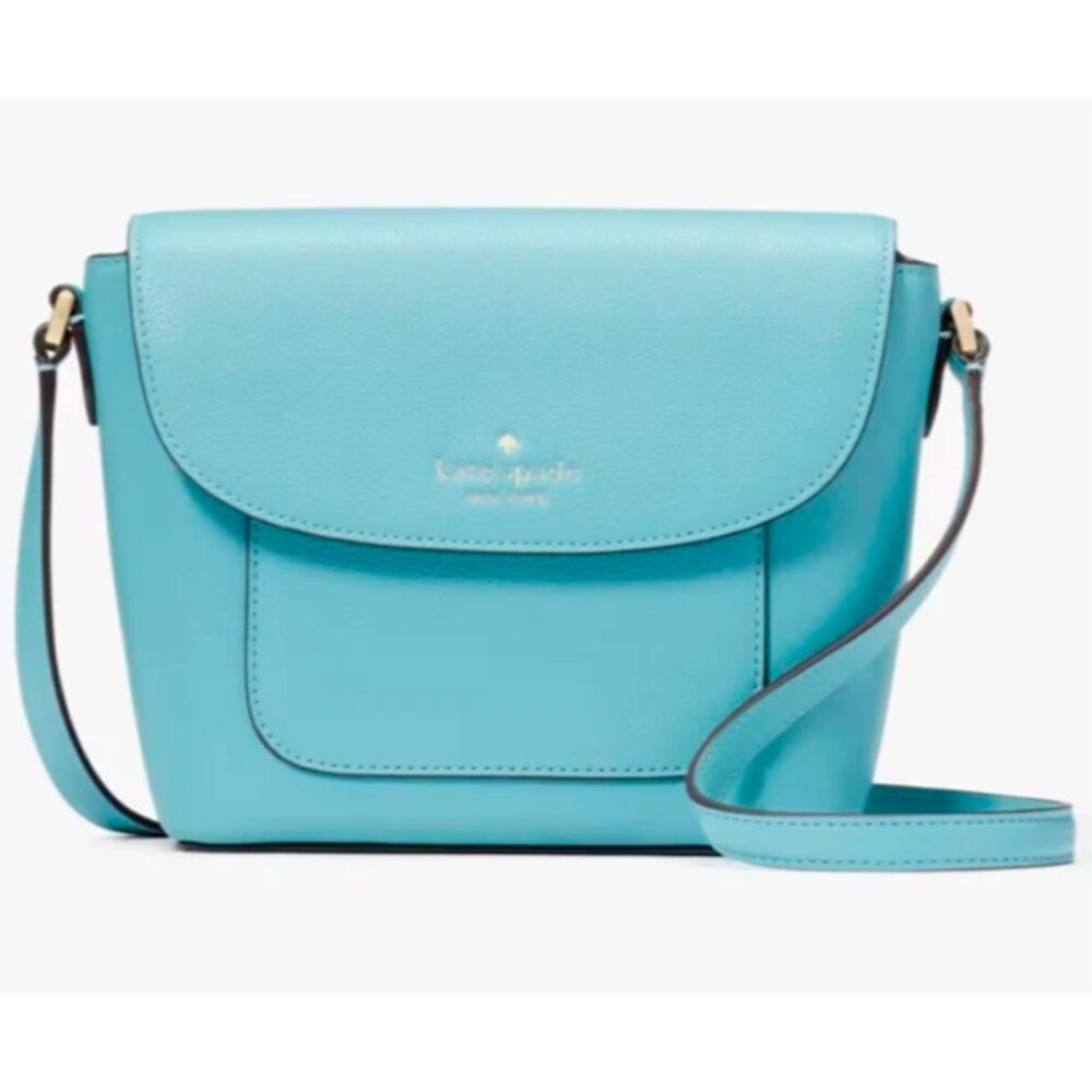 S Kate Spade Elsie Smoky Blue Leather Crossbody KE390 Dark Pink NWT $299 Retail